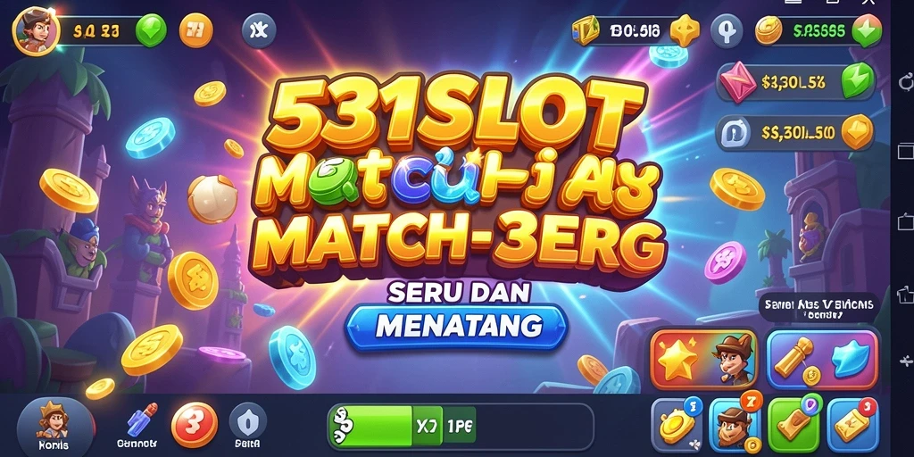 Tampilan gameplay Match-3 yang penuh warna dan menantang.