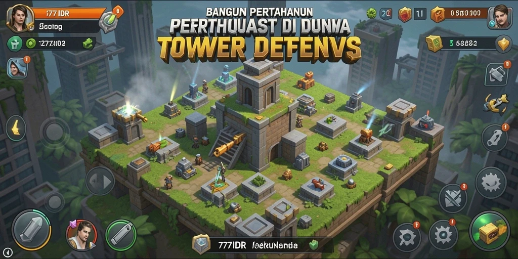 Tampilan gameplay 777IDR yang menakjubkan di dunia Tower Defense.