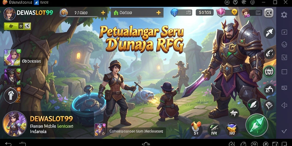 Screenshot gameplay RPG DEWASLOT99 yang menampilkan pertarungan seru.