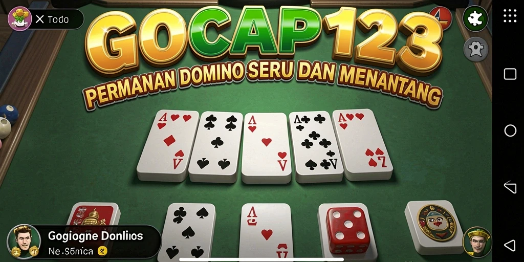 Screenshot GOCAP123 menampilkan momen seru permainan Domino.