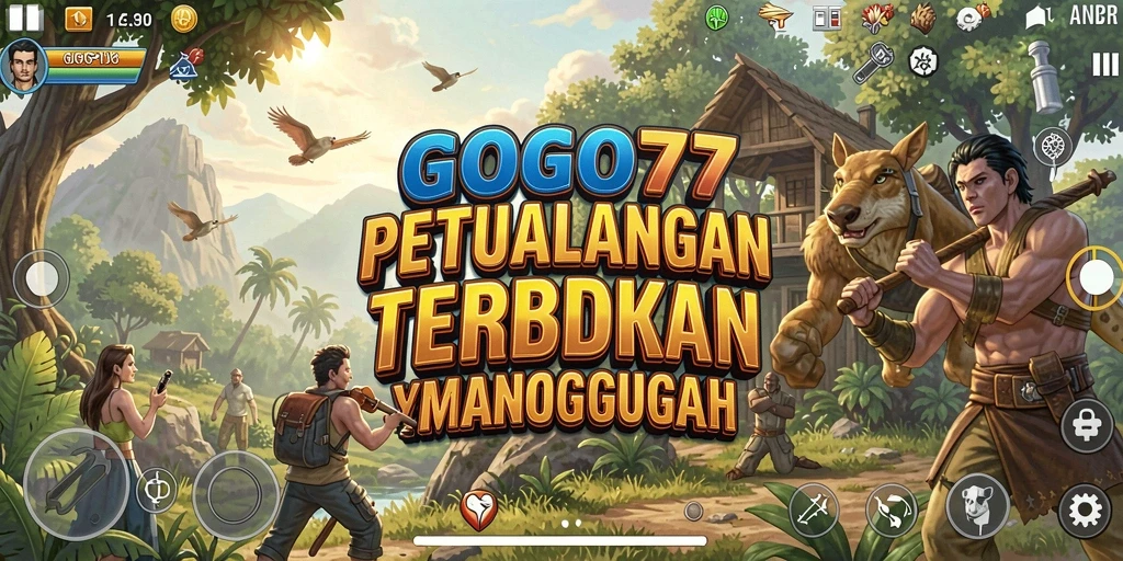 Screenshot GOGO77 menampilkan aksi seru di dunia terbuka yang luas.