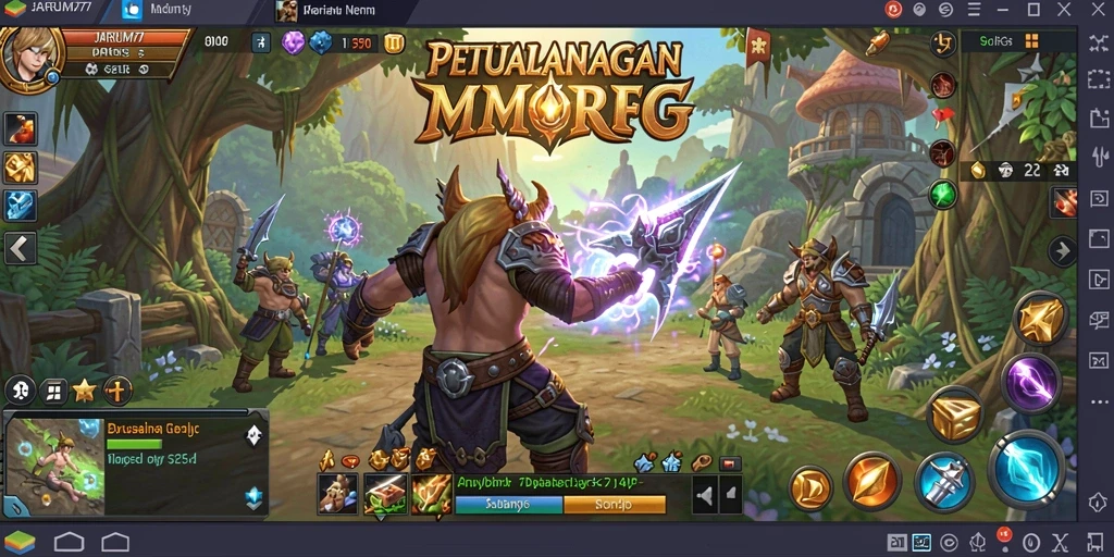 Screenshot JARUM77 menampilkan aksi seru dalam pertempuran MMORPG.