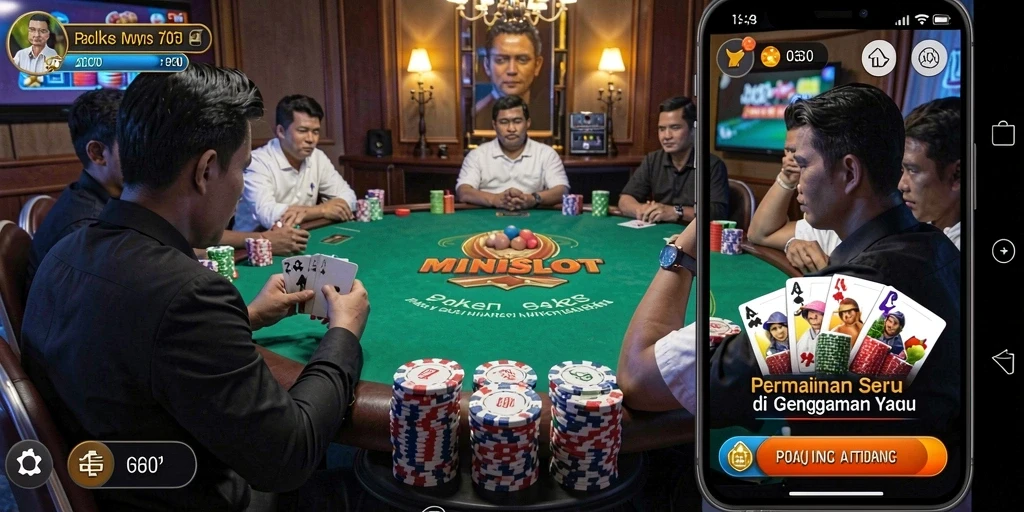 Tampilan gameplay menarik dari MINISLOT yang menyuguhkan aksi poker seru.
