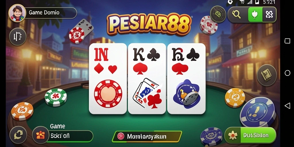 Screenshot PESIAR88 menampilkan gameplay domino yang seru dan interaktif.